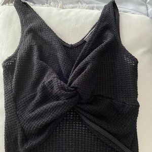 Blue blush knit tank top